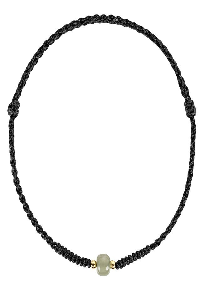 Chiorgone Hetian Jade Ankle Bracelet - Lucky Chinese Zodiac Protection Bracelet with Black Braided Cord, Hotan Jade Spacer Beads (Feng Shui Gift for Women, Minimalist Style) - Image 1